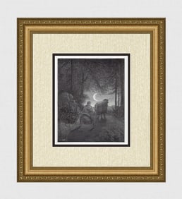 Gustave Dore Donkeyskin Fairy Tale 1880 Wood Engraving Signed