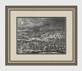 1747 Monumental Engraving Jan Luyken The Sun Stood Still Framed