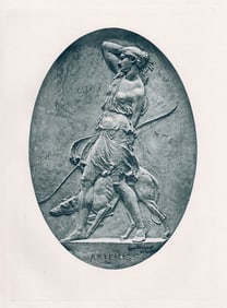 Sir William Hamo Thornycroft Artemis in Blue 1889 Print Signed Framed