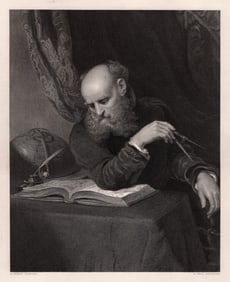 Henry Wyatt 1800s Engraving The Astronomer SIGNED FRAMED