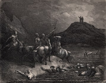 Gustave Dore Centaurs (Dante's Divine Comedy Enferno) c. 1880 Woodcut
