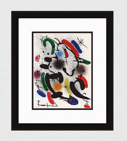 1982 Joan MIRO ORIGINAL Color Lithograph Abstract Framed Limited