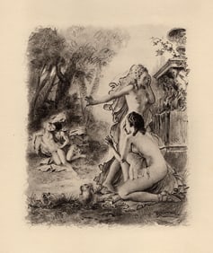 Original 1947 Paul-Emile Becat Limited Lithograph False Modesty Framed