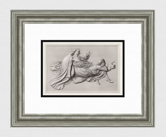 MUSGRAVE WATSON 1800s Engraving Sarpedon Carried by Sleep & Death FRAMED