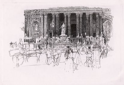 Joseph Pennell St. Paul's Churchyard 1890 etching