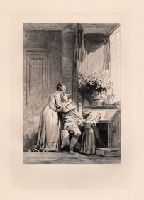 Jean-Honore FRAGONARD 1800s Etching The Contract Framed LIMITED