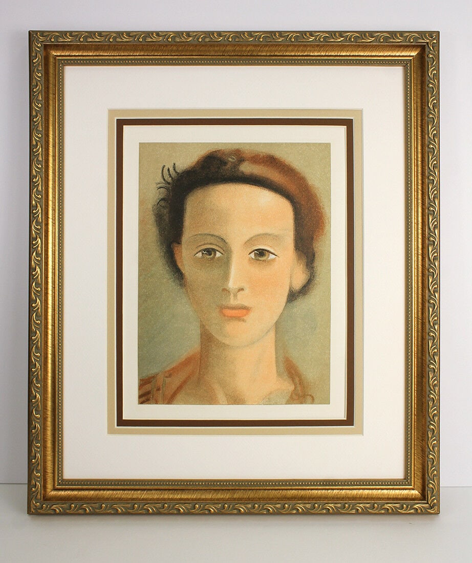 Andre Derain Portrait of a Young Lady 1939 lithograph: Andre Derain. (1880-1954). Portrait of a Young Lady. Original color lithograph on wove paper. 1939. Excellent. Teriade. Atelier Mourlot. Sheet Size - 10 1/4 x 14 inches. Approximately 19 x 23 inches.