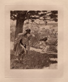 FRAMED Edmond Malassis Engraving RUNNING SCARED Limited SIGNED