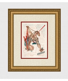 1960 Salvador Dali Personators Authentic Woodcut