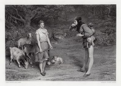 John Pettie Touchstone and Audrey 1872 engraving