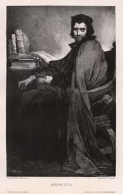 Gabriel Max Mephisto (Mephistopheles in Faust's Clothing) 1887 woodcut