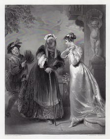 1800s Henry William PICKERSGILL Engraving Florimel & the Witch SIGNED Framed