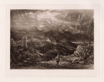 Samuel Palmer Christian descending into the Valley of Humiliation 1887 print
