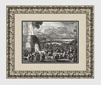 1747 Monumental Engraving Jan Luyken Three Young Men in the Furnace Framed