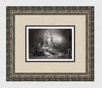 1800s Edward Henry CORBOULD Engraving The Young Christ Story FRAMED SIGNED