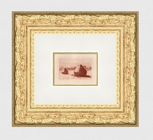 Claude Monet 1800's Etching Haystacks In Giverny