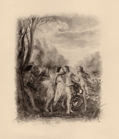 Original 1947 Paul-Emile Becat Nude Limited Lithograph The Spark Framed