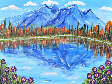 Arthur Kinslow Orginal Painting Quiet Pines 30 x 40 Inches