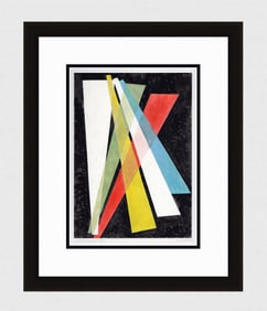 Mathis Original Gouache Playing with colored areas Framed Swiss