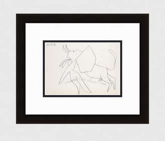 Pablo Picasso 1961 Vintage Lithograph Torero Sentado FRAMED