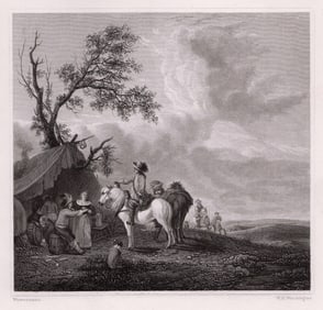 Philips Wouwerman The Sutling Booth 1834 engraving