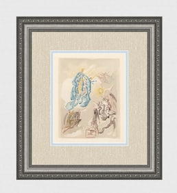 1960 Salvador Dali Sight Authentic Woodcut Signed Framed