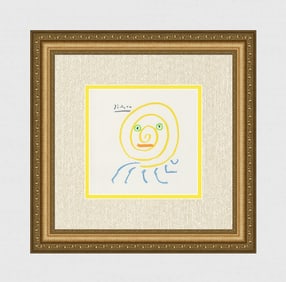1968 Limited Pablo PICASSO Color Lithograph Spiral Composition SIGNED Framed