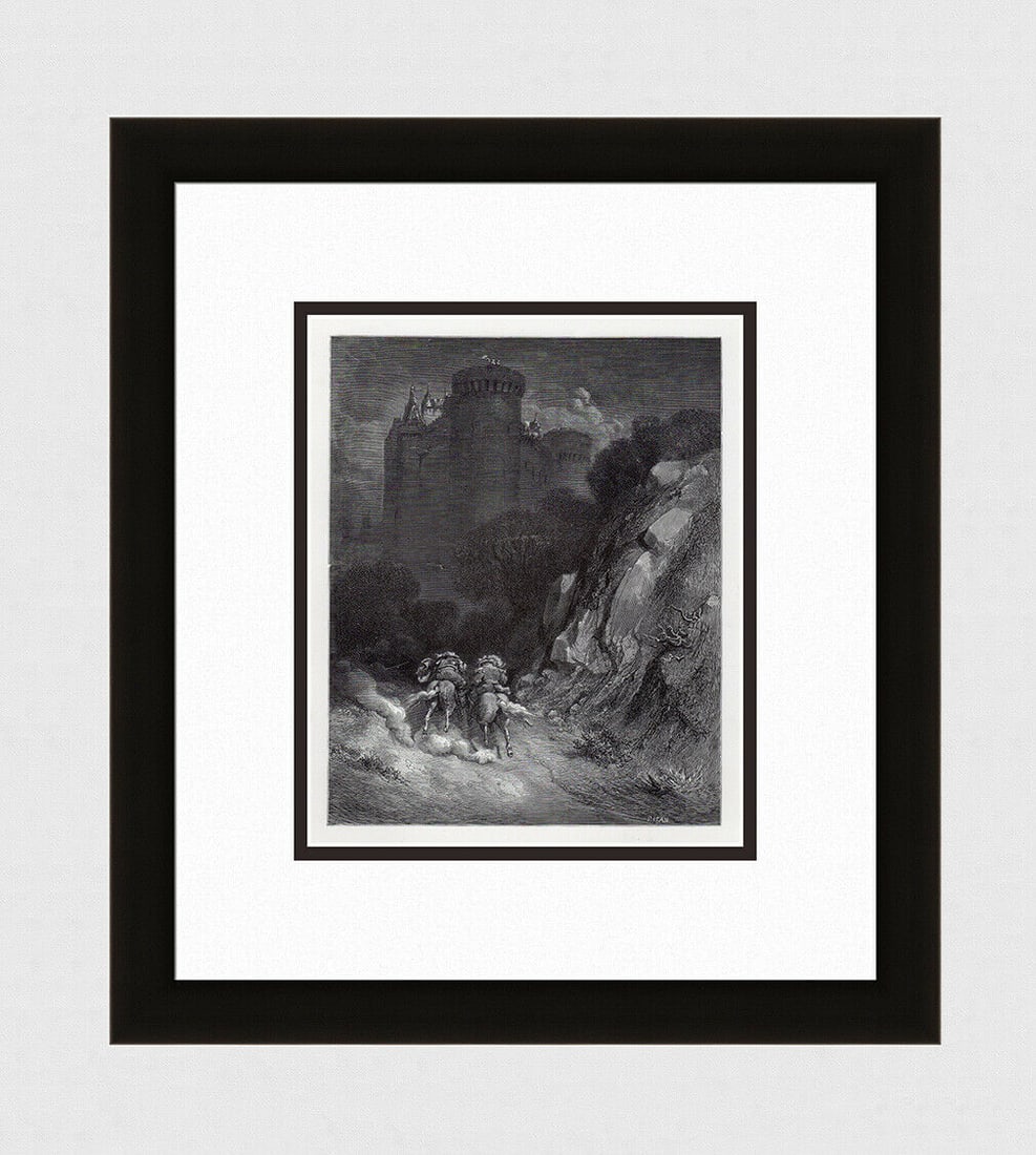 Gustave Dore Blue Beard II 1880 Wood Engraving Signed: Gustave Dore. Blue Beard II. Antique Wood Engraving on thick wove paper after the original by master wood engraver Heliodore Pisan (French, 1822 - 1890). 1880. Signed in the plate. Image size 7 1/2 x