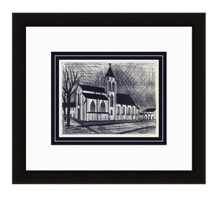 Bernard Buffet The Church 1967 lithograph