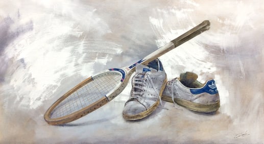 Jose Cascales Original Painting Tennis Shoes I 43 x 23 Inches