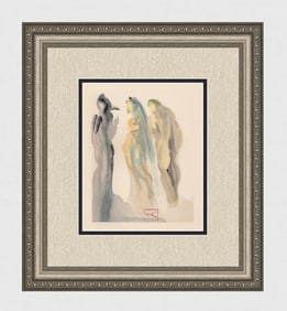 1960 Salvador Dali Venus Authentic Woodcut Signed Framed