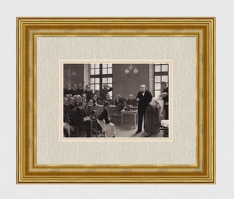 Andre Brouillet 1800s Antique Print Famous Clinical Lecture Signed Framed