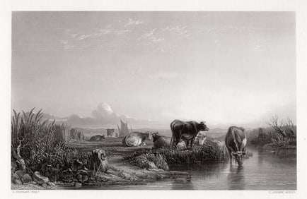 John Frederick Tennant The Rest at Eve 1857 engraving