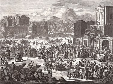 1747 Monumental Engraving Jan Luyken Jonah's prophecy Framed