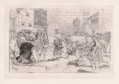 1888 Daniel Vierge Don Quixote print signed