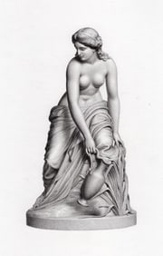 1800s James Sherwood Westmacott Engraving Naiad Kneeling on a Rock FRAMED