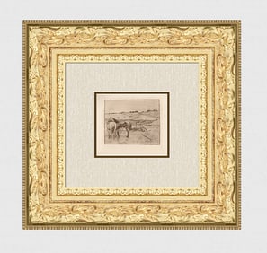 Edgar Degas Chevaux Dan La Prairie one of 50, 1891/92 etching (Horses in the Meadow)