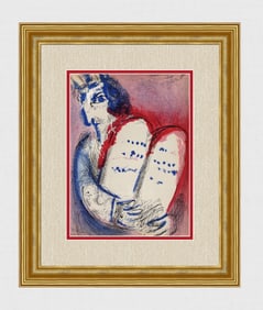 1956 Marc Chagall Lithograph Moses Framed