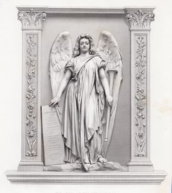 John Adams Action 1878 engraving The Angel of the Resurrection signed