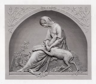 1800s FELIX MARTIN MILLER Engraving EMILY OF RYLSTONE Framed