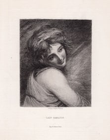 1879 George Romney Lady Hamilton etching signed