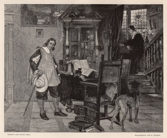 1887 David Neal Milton woodcut signed