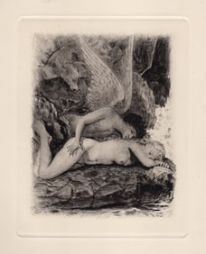 Cupid Rescues Psyche Original 1955 Paul-Emile Becat Limited Drypoint