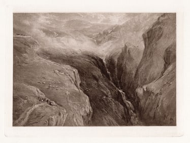 David Cox RHAIADR CWM, near FFESTINIOG 1885 engraving