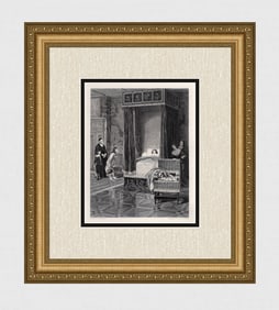 David Wilkie Wynfield 1800s Engraving "William of Orange II" Signed Framed