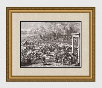 1747 Monumental Engraving Jan Luyken Plague of Flies Framed