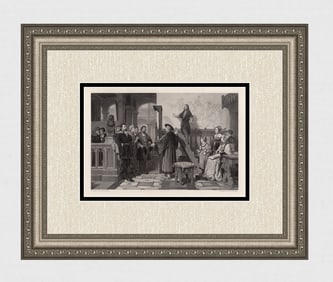 Wilhelm Koller 1887 Engraving Emperor Maximilian and Durer Framed