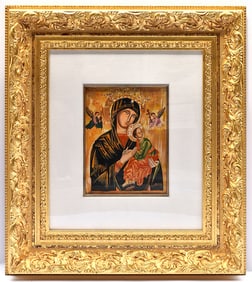 Mathis Original Oil Our lady of Perpetual Hope Framed Swiss