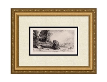 1881 Alphonse Legros The Wayfarer etching signed