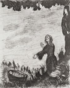 2 1956 MARC CHAGALL Antique Biblical Print Moses saved from the Water  Gallery Framed